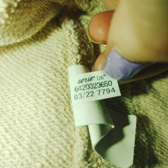 Aerie Womens Beige Terry Shorts Medium Rise S/P Cotton Blend - Picture 5 of 8